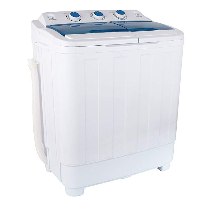 KUPPET 17Ibs Portable Washing Machine, Compact Twin Tub Washer and Spin Dryer Combo for Apartment, Dorms, RVs, Camping and More