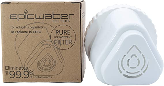 Replacement Filter Epic Pure Water Filtration Pitcher, Removes Fluoride, Lead, Chromium 6, PFOS, PFOA, Heavy Metals, Pesticides, Chemicals, Industrial Pollutants/BPA-Free / 565 litres