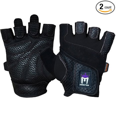 Meister Women's Fit Grip Weight Lifting Gloves w/ Washable Amara Leather