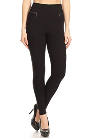 ShoSho Womens Skinny Pants Slim Fit Trousers with Pockets and Zippers Treggings Dressy Bottoms