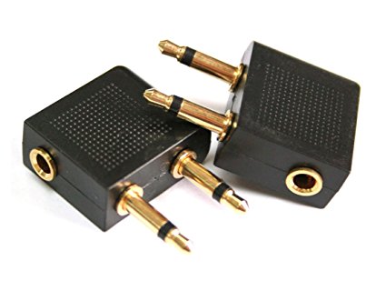 2x jnt's golden plated airline airplane flight adapter adaptor