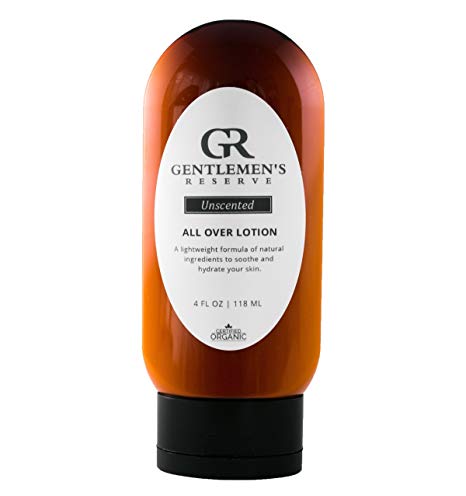 All Over Lotion for Men by Gentlemen's Reserve - Face, Hands, Body - All Natural & Organic - Good for Normal, Dry, or Sensitive Skin - Handmade with Coconut & Olive Oil (4oz)