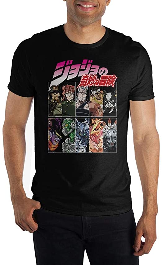 Bioworld JoJo's Bizarre Adventure Stardust Crusaders Joestar Group Black Short-Sleeve T-Shirt