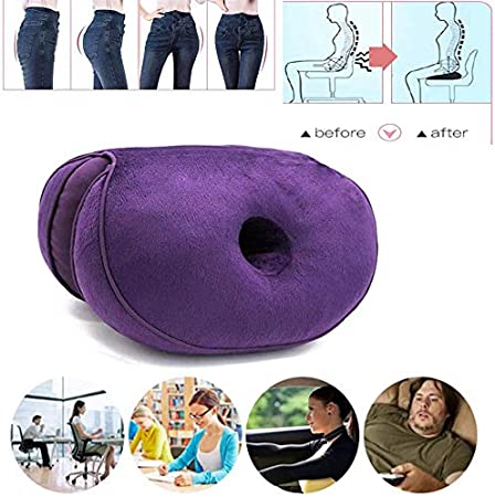Dual Comfort Cushion Lift Hips Up Seat Cushion, Beautiful Buttocks Latex Cushion Orthopedic Posture Correction Cushion for Relief Sciatica Tailbone Hip Pain Fits in Car, Home Office