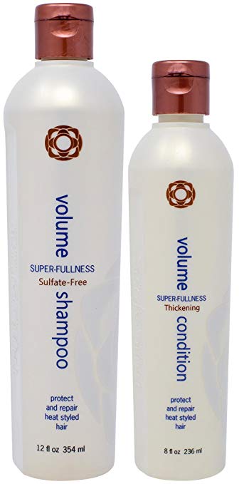 Thermafuse Volume Shampoo and Conditioner Set (8 Oz Conditioner/12 Oz Shampoo) Body Building, Volumizing, Repairing, Weightless, Nourishing For Short, Medium, Long, Thin, Thinning, Fine Hair, Vegan