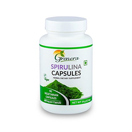 Grenera Spirulina Capsules 600 mg per Capsule / 90 Capsules per Bottle