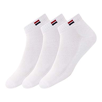 Navy Sport Men's Solid Ankle Length Socks - Pack of 3 - NS1_White