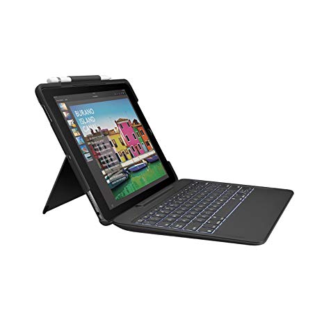 Logitech Slim Combo Keyboard Case for iPad Pro 10.5 inch - Detachable Wireless Keyboard with Backlit and Smart Connector - Bulk Packaging - Black