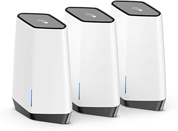 NETGEAR Orbi Pro WiFi 6 Tri-Band Mesh System (SXK80B3) | Router with 2 Satellite Extenders for Business or Home | Coverage up to 9,000 sq. ft. and 60  Devices | AX6000 802.11 AX (up to 6Gbps)