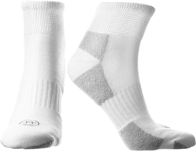 Doctor's Choice Diabetic Crew & Quarter Socks, Women's, Half-Cushioned, Non-Binding 2 Pairs, Medium (Womens Shoe Size: 6-10)