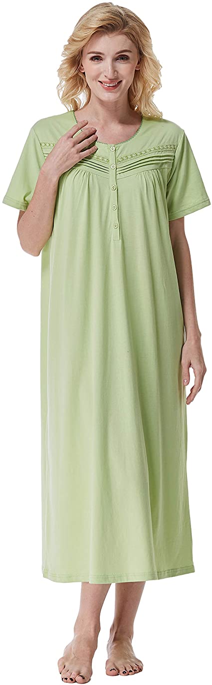 Keyocean Nightgowns for Women, Soft Comfortable 100% Cotton Long