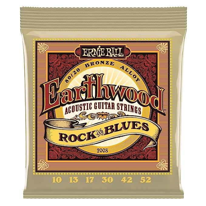 Ernie Ball P02008 Earthwood 80/20 Rock and Blues Acoustic Guitar Strings (Bronze)