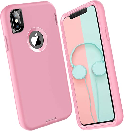 ORIbox Exalted Series Liquid Silicone iPhone Xs max Case, Soft-Touch Finish of The Liquid Silicone Exterior Feels, No Regret Case for iPhone Xs max for Women & Men, Pink