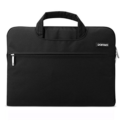 CASEKING 13 Inch Water-resistant Canvas Fabric Laptop Sleeve With Handle / Notebook Computer Case / Ultrabook Tablet Briefcase Carrying Bag For Acer / Asus / Dell / Lenovo / HP(Black)