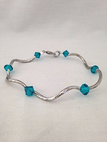 December birthstone bracelet - blue zircon birthstone bracelet - Swarovski crystal bracelet - birthstone bracelet - blue beaded bracelet - blue bracelet