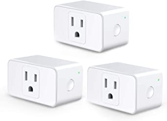 Meross WiFi Smart Plug Mini, 16 Amp & Reliable WiFi Connection Powered by Mediatek Chipset, Alexa and Google Voice Control, App Remote Control, Timer, Occupies Only One Socket, No Hub Needed, 3 Pack