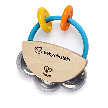 Baby Einstein Tiny Tambourine Wooden Musical Toy, 3 Months