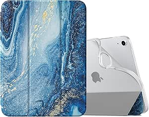 MoKo Case Fit New iPad 10th Generation 10.9" 2022, Soft TPU Translucent Frosted Back Cover, Slim Light Shell Stand Case with Auto Wake/Sleep, Gilding Texture