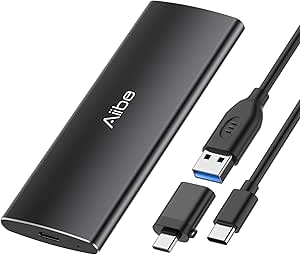 Aiibe 1TB External Solid State Drive USB C Portable SSD USB 3.2 Gen 2, Up to 1050MB/s, 1TB External SSD External Hard Drive for iPhone 15/Pro, Laptop, Mac and PS4 (Black)