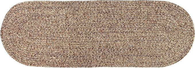 Super Area Rugs Brown Woven Braided Rug Rustic Living Indoor/Outdoor Braided Rug - Soft & Reversible Runner 2' x 10'