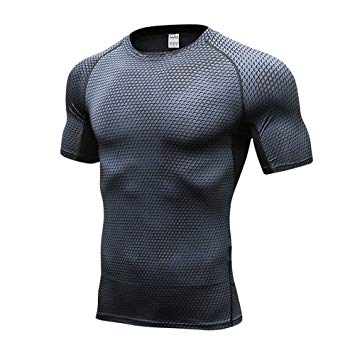 Queerier Men's Compression Tanktop Baselayer Shorts Quick Dry Sport Suit for Running