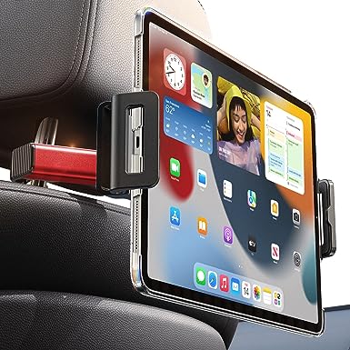 LISEN for iPad Holder for Car Back Seat Tablet Holder for Car Headrest Mount Travel Companion Road Trip Essentials for Kids Adults Car Tablet Mount Fits All 4.7-12.9" Devices & Headrest