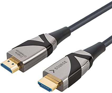 Fiber HDMI Cable, CableCreation 49ft 4K@60HZ HDR HDMI 2.0 Fiber Optical Long Cable, Ultra Slim and High Speed w/Ethernet Supports 18Gbps, 3D, Dolby Vision, HDCP2.2, Audio Return, Black, 15m