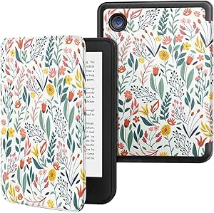 MoKo Case for Kobo Clara BW/Clara Colour/Clara 2E 6", Ultra Slim Lightweight with Auto Wake/Sleep Cover Folio Case for Kobo Clara BW/Clara Colour 6" 2024, Flowers