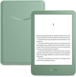 Nuovo Amazon Kindle (16 GB)| Il più leggero e compatto, con schermo antiriflesso, cambio pagina più rapido, illuminazione frontale regolabile, batteria di lunga durata| Con pubblicità| Verde Matcha