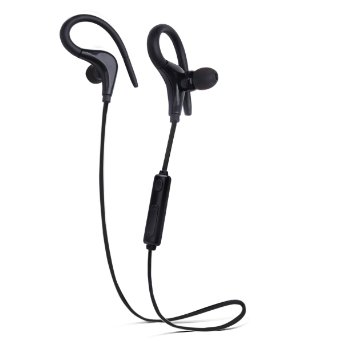 Fun4U Bluetooth V4.1 Wireless Sport Headphones with Noise Cancellation for iOS Android Devices (Black)