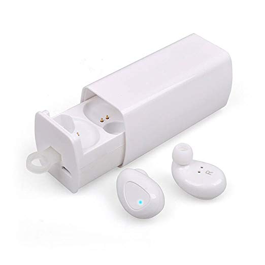 DEYIMEI True Wireless Bluetooth Earbuds V4.1 In Ear Universal Headphone with Noise Reduction, Charging Storage case (White)