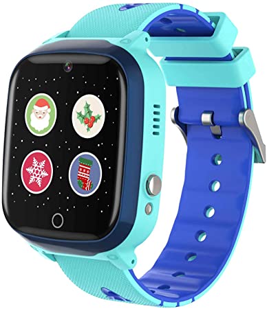 Kids Smart Watch for Boys Girls, Kids Smartwatch with Call SOS Camera Music Player Alarm Clock Calculator Calendar 7 Games Touch Screen Watchs Toys Birthday Gifts for 4-12 Year Old Children (Blue)