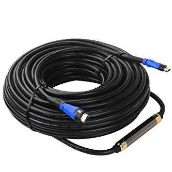 SHD HDMI Cable 100Feet with Signal Booster 1080P Ultra HDMI Cord 2.0V Built-In Signal Booster CL3 Rated for In-wall Installation Support 3D,Ethernet