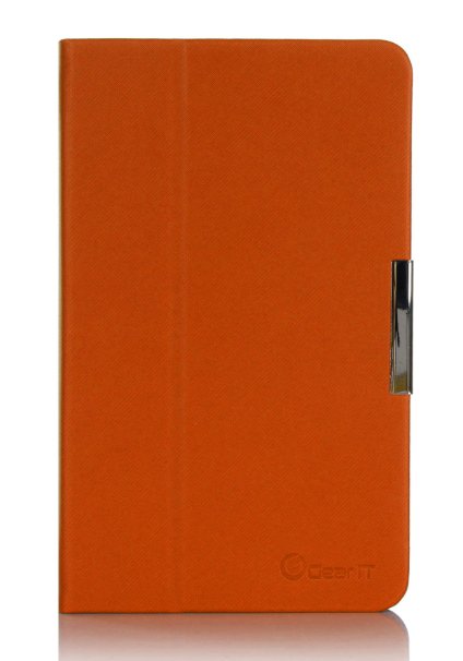 GearIt Samsung Galaxy Tab 4 80 Case - 360 SPINNER landscape portrait typing stand folio 8 8-Inch cover - Twill Orange
