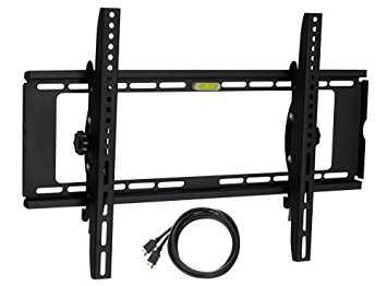 HARFING Tilting Low Profile TV Wall Mount Bracket for most 32-65 inch LED LCD OLED Plasma Flat Screens with VESA patterns up to 600 x 400   6"HDMI Cable-EMP-T600
