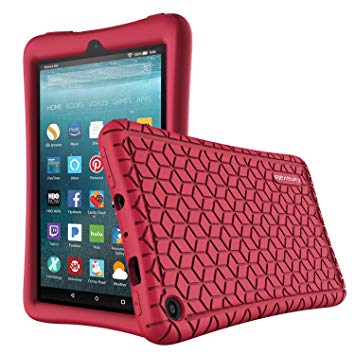 Famavala Silicone Case Cover Compatible with All-New Fire 7 Tablet [9th Generation, 2019 Release] (WineRed)