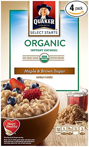 Quaker Instant Oatmeal, Maple Brown Sugar, 8 Packets Per Box (Pack of 4)