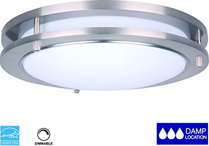 Yeuloum 10 inch LED Flush Mount Ceiling Light, Dimmable, Dust-proof, 994 Lumen, 14W Repalce 100W, ETL/ES Rated