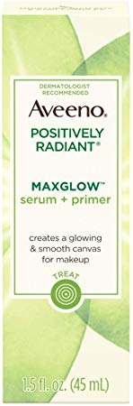 AVEENO Positively Radiant MaxGlow Hydrating Face Serum   Primer with Moisture Rich Soy & Kiwi Complex 1.5 oz