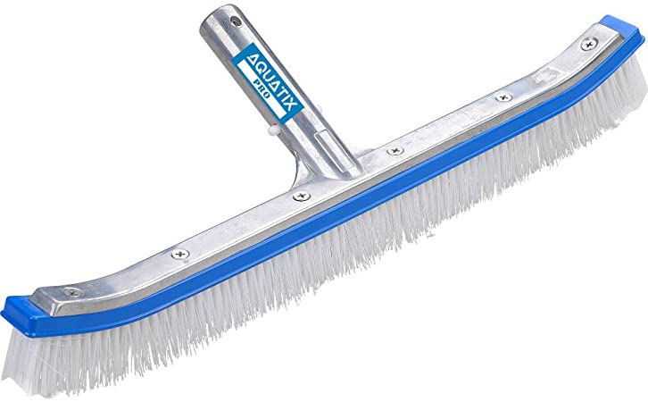 Pool Brush Head Strong 18" Aluminium Swimming Pool Cleaning Brush Aquatix Pro with EZ Clips, These Heavy Duty Brushes Cleans Walls, Tiles & Floors Effortlessly, Sleek Design & Strong Bristles (1)