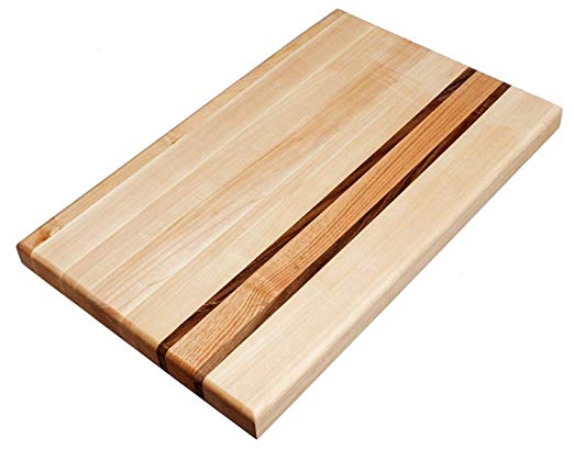 Cutting Board 18 x 12 x 1.2 in Chopping Wood: Walnut, Maple and Red Oak Hardwood Extra Thick Appetizer Serving Platter Durable & Resistant …