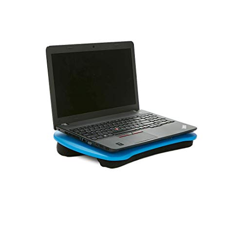 Mind Reader LPTPDSK-BLU Portable Desk with Handle, Monitor, Laptop Lap Holder, Built-in Cushion for Comfort, Blue