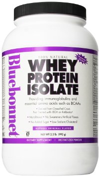 BlueBonnet 100% Natural Whey Protein Isolate Powder, Original, 2.2 Pound