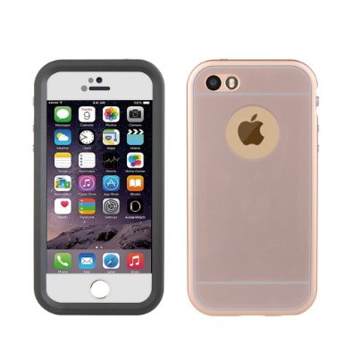 iPhone 5s Waterproof case, Merit Noble Series Waterproof Shockproof Snowproof Dustproof Full Sealed Ultra Slim Protective Case Durable Cover for Apple iPhone 5/5s (Gold)