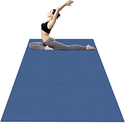 Odoland Large Exercise Mat 72'' x 48'' (6'x4') x6mm for Pilates Stretching Workout Mats for Home Gym Flooring, Extra Thick Non Slip Eco Friendly Yoga Mat with Carry Strap