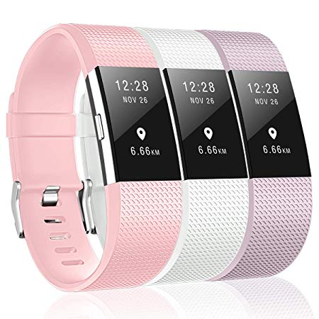 Humenn Bands Compatible with Fitbit Charge 2, 3 Pack Classic & Special Edition Replacement Bands for Fitbit Charge 2, Large/Small