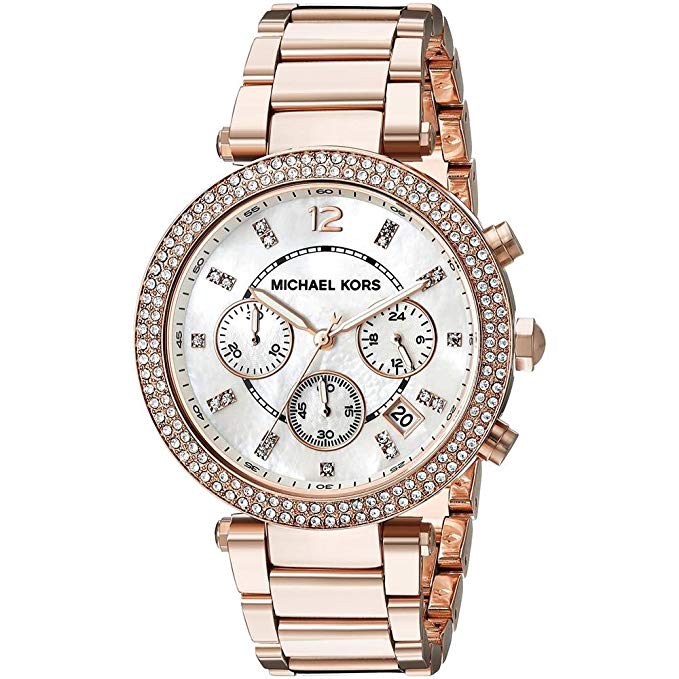 Michael Kors Women's 39mm Rose Goldtone Parker Chronograph Watch