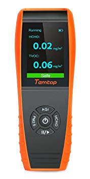Temtop LKC-1000S  Air Quality Monitor Formaldehyde Detector, Air Pollution Sensor, Humidity and Temperature Meter Tester with PM2.5/PM10/HCHO/AQI/Particles/TVOC VOC/Histogram