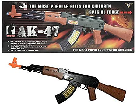 MTT AK-47 Toy Assault Riffle Kid Boy Machine Gun Battery Operated with Military Sound, Led Lights