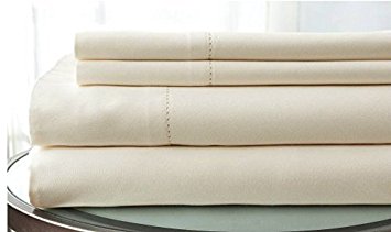 Coit & Campbell Hotel Collection 500 Thread Count 100% Cotton Sateen Sheet Set, Full Ivory